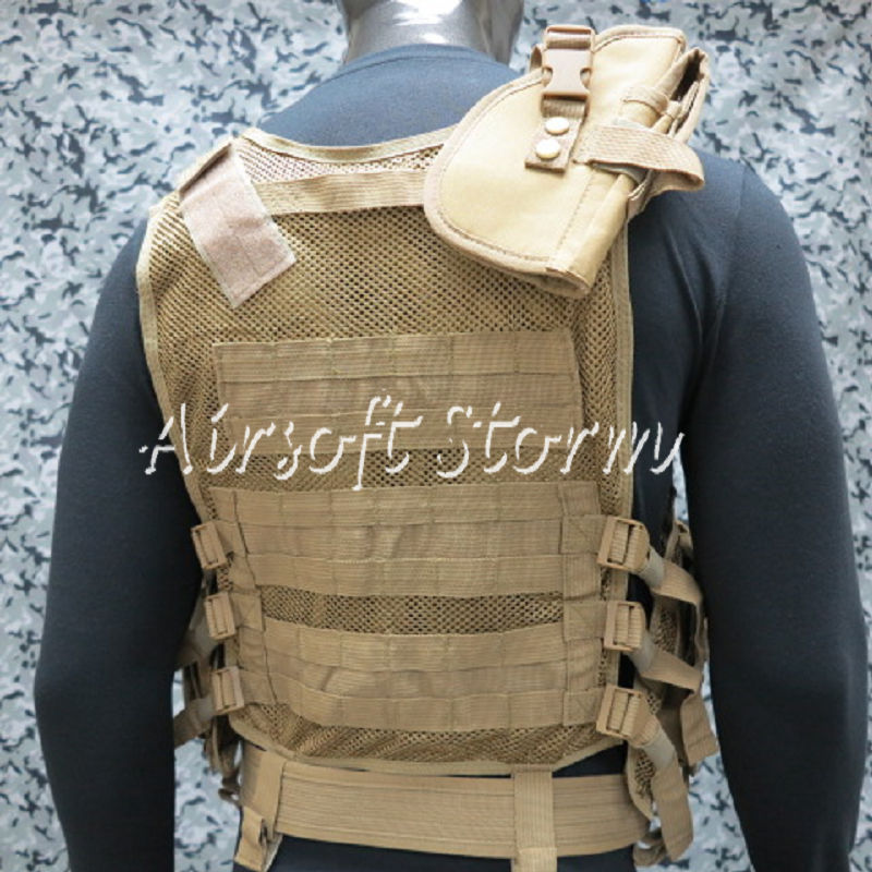 Airsoft SWAT Tactical Gear Hunting Combat Vest Coyote Brown - Click Image to Close