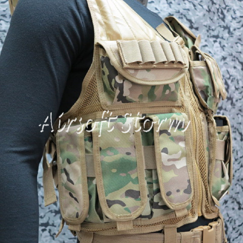 Airsoft SWAT Tactical Gear Hunting Combat Vest Multi Camo - Click Image to Close