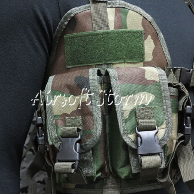 US Navy Seal CQB LBV Modular Assault Tactical Gear Vest Woodland Camo - Click Image to Close