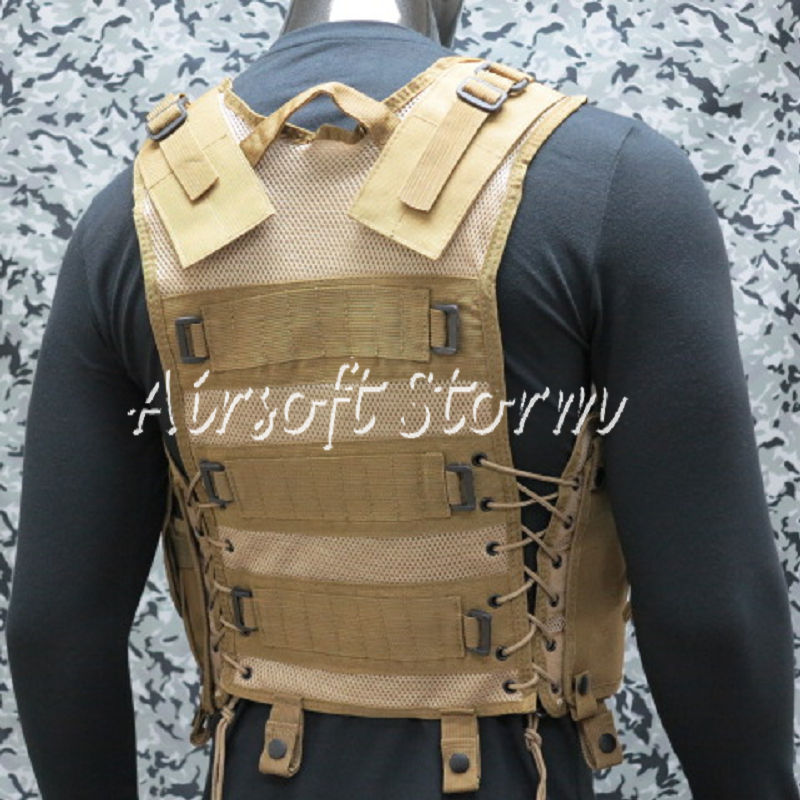 Airsoft SWAT Hunting Combat Tactical Assault Vest Coyote Brown - Click Image to Close
