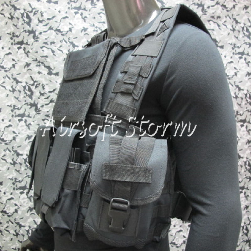 Airsoft SWAT Molle Canteen Hydration Combat RRV Vest Black