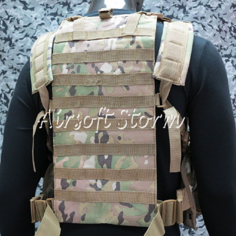 Airsoft SWAT Molle Canteen Hydration Combat RRV Vest Multi Camo - Click Image to Close