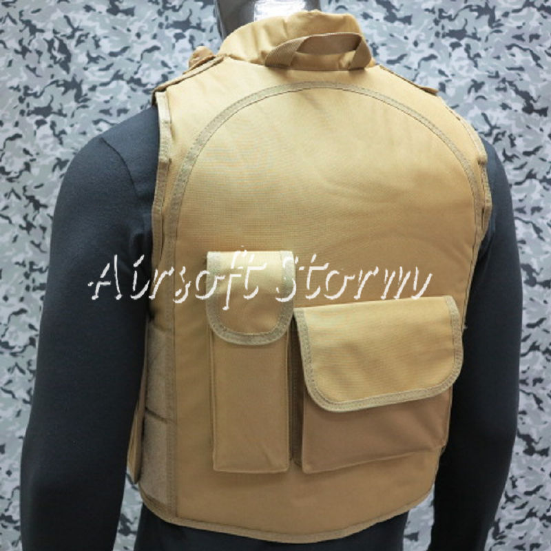 Airsoft SWAT Paintball Tactical Combat Assault Vest Coyote Brown - Click Image to Close