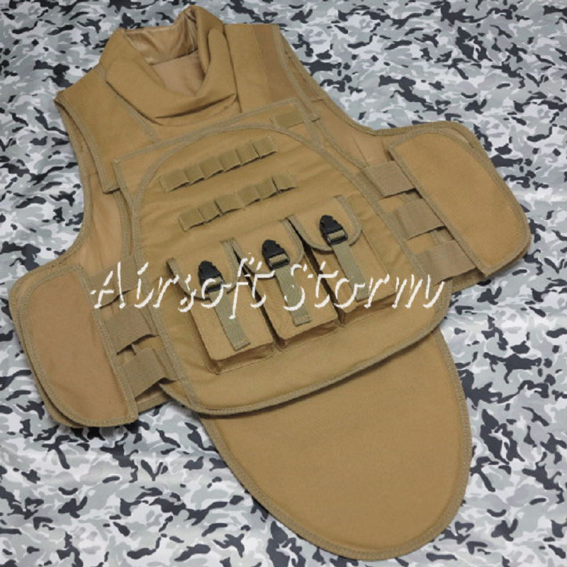 Airsoft SWAT Paintball Tactical Combat Assault Vest Coyote Brown - Click Image to Close