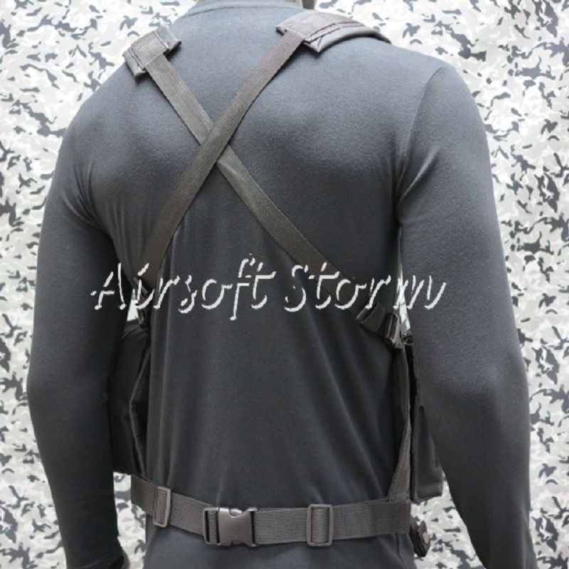 Airsoft SWAT Gear FSBE LBV Load Bearing Molle Assault Vest Black - Click Image to Close