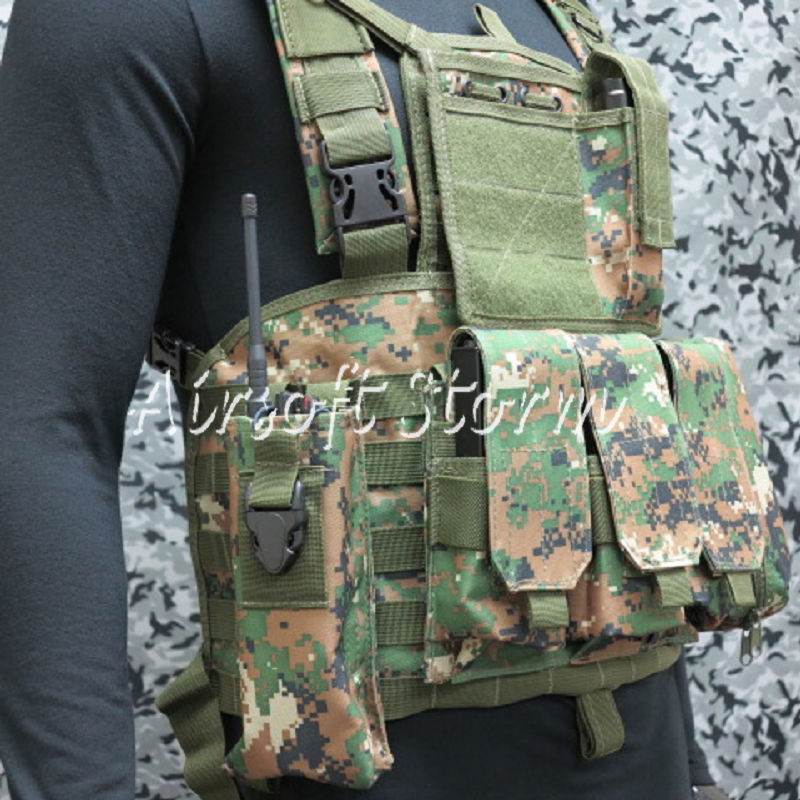 Airsoft SWAT Gear FSBE LBV Load Bearing Molle Assault Vest Woodland Digital Camo - Click Image to Close
