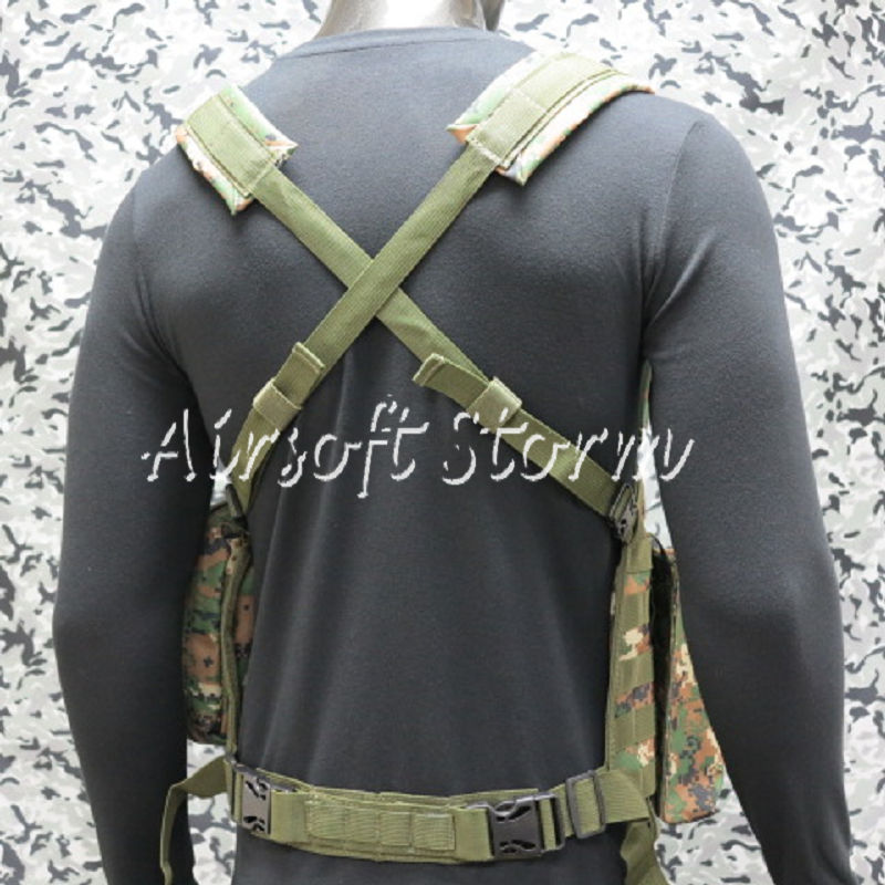 Airsoft SWAT Gear FSBE LBV Load Bearing Molle Assault Vest Woodland Digital Camo