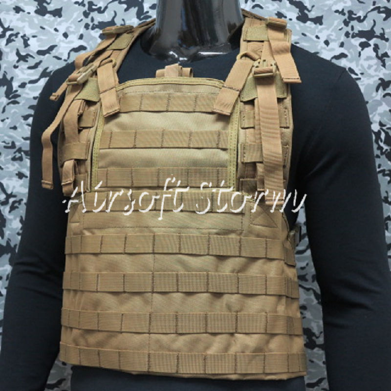 Airsoft SWAT Molle Tactical Gear Molle Combat RRV Platform Vest Coyote Brown - Click Image to Close
