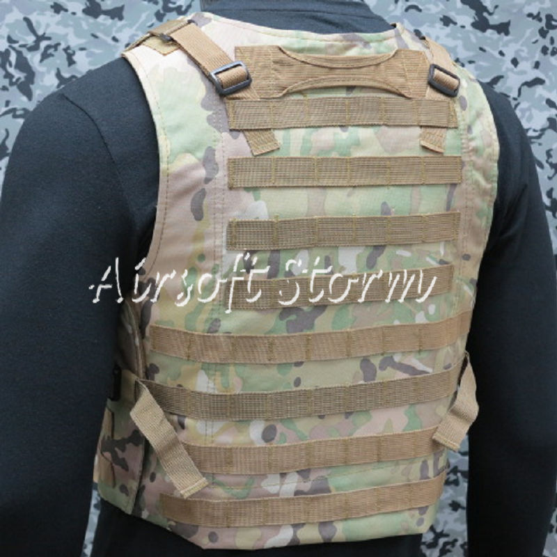 Airsoft Tactical Gear Molle Assault Plate Carrier Combat Vest Multi Camo - Click Image to Close