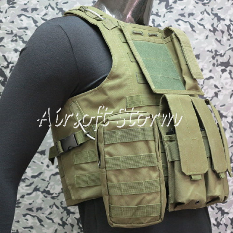 Airsoft Tactical Gear Molle Assault Plate Carrier Combat Vest Olive Drab OD