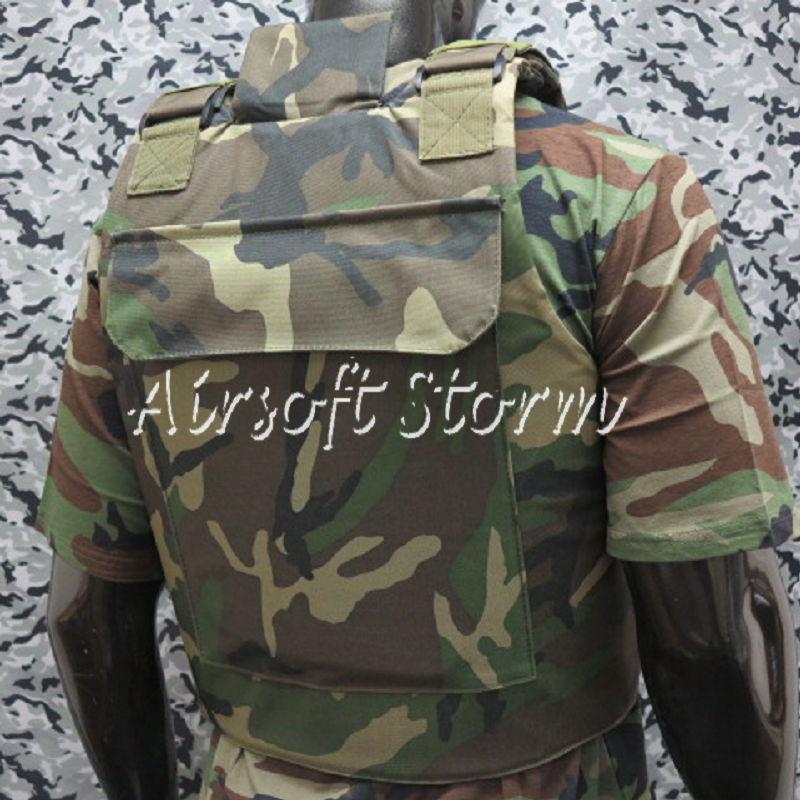 SWAT Black Hawk Down Body Armor Plate Tactical Carrier Vest Woodland Camo