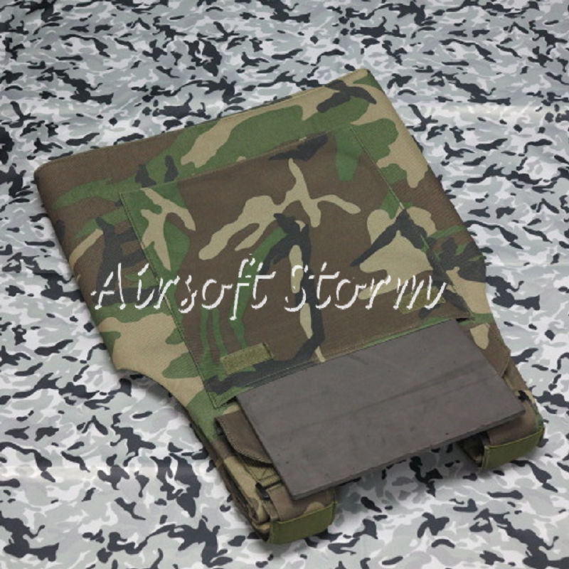 SWAT Black Hawk Down Body Armor Plate Tactical Carrier Vest Woodland Camo - Click Image to Close
