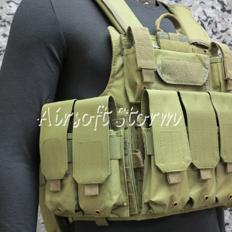 Airsoft SWAT Molle Combat Strike Plate Carrier CIRAS Vest Olive Drab OD - Click Image to Close