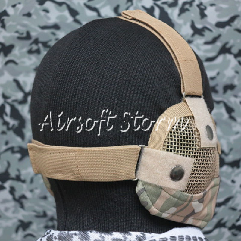 Airsoft SWAT Tactical Gear Stalker Type Half Face Metal Mesh Raider Mask Ver.2 Multi Camo - Click Image to Close