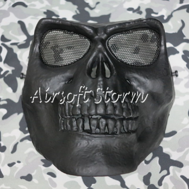 Airsoft SWAT Tactical Gear Seal Skull Skeleton Full Face Protector Mask Black - Click Image to Close