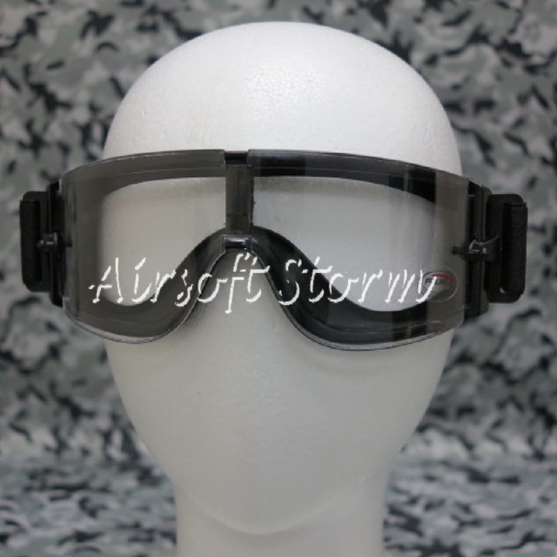 Airsoft SWAT Tactical X800 Goggle Glasses GX1000 Black Clear - Click Image to Close