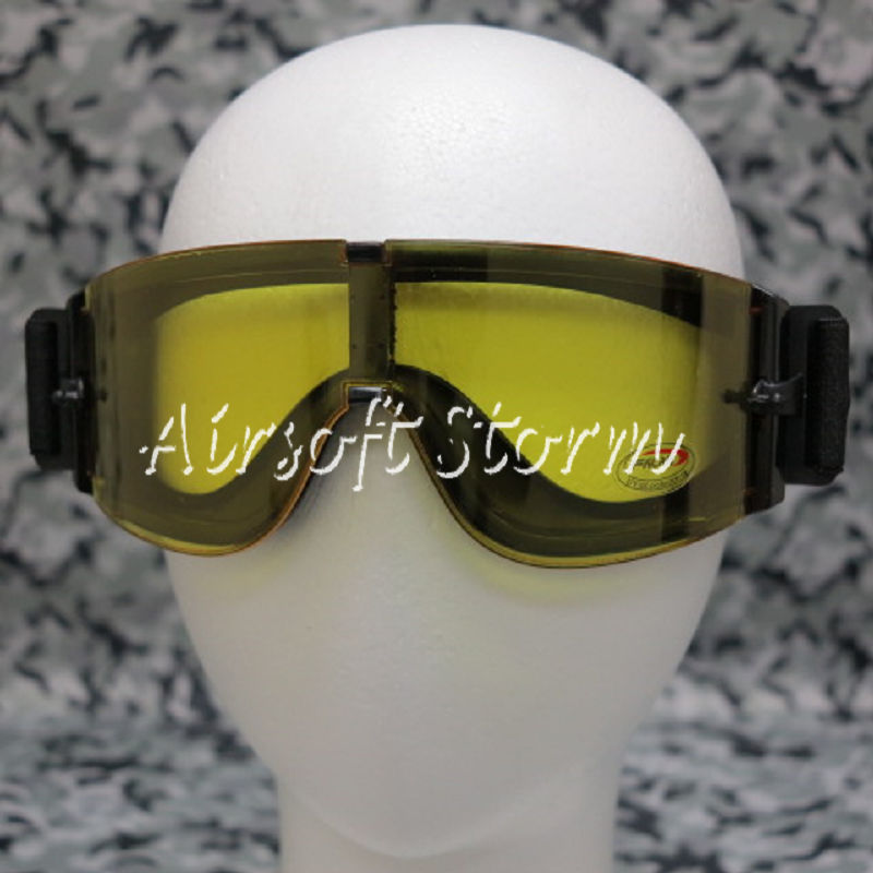 Airsoft SWAT Tactical X800 Goggle Glasses GX1000 Black Yellow - Click Image to Close