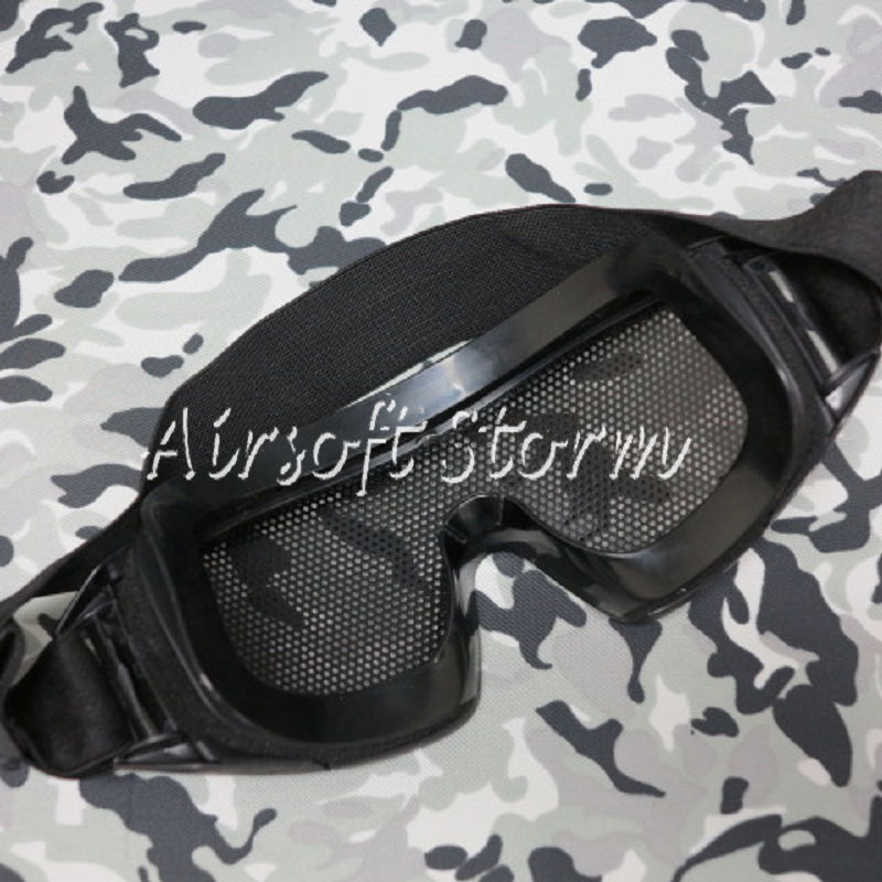 Airsoft SWAT Tactical No Fog Metal Mesh DL Style Goggle Black - Click Image to Close