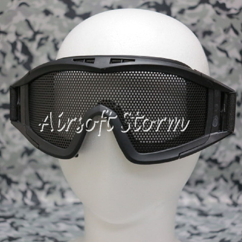 Airsoft SWAT Tactical No Fog Metal Mesh DL Style Goggle Black - Click Image to Close