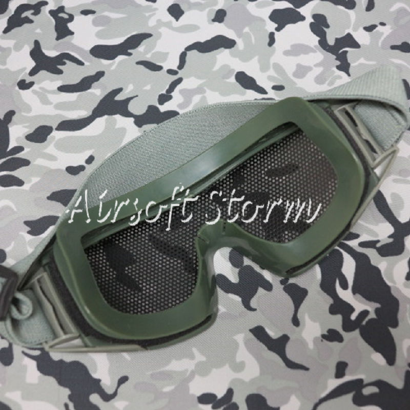 Airsoft Tactical No Fog Metal Mesh DL Style Goggle Olive Drab OD - Click Image to Close