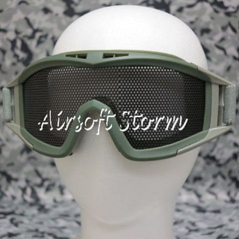 Airsoft Tactical No Fog Metal Mesh DL Style Goggle Olive Drab OD