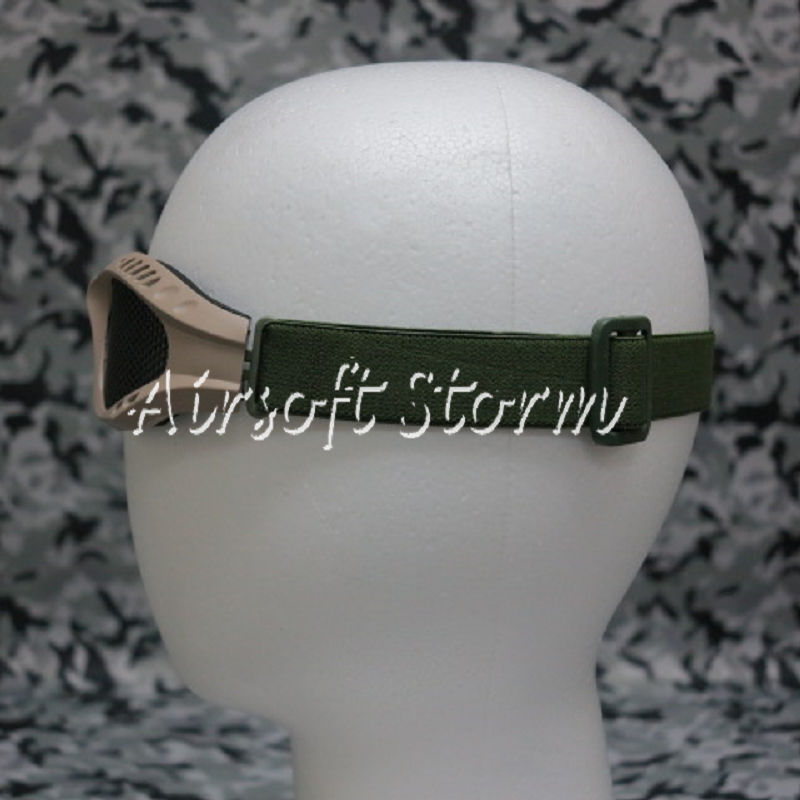 Airsoft Tactical No Fog Metal Mesh Goggle Glasses Desert Tan - Click Image to Close