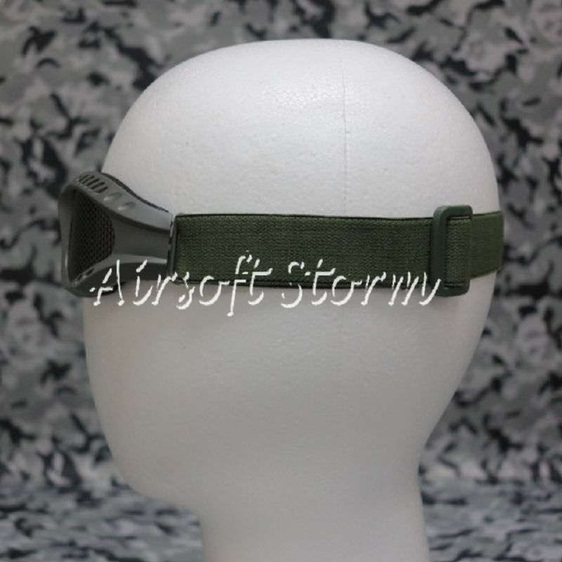 Airsoft Tactical No Fog Metal Mesh Goggle Glasses Olive Drab OD - Click Image to Close