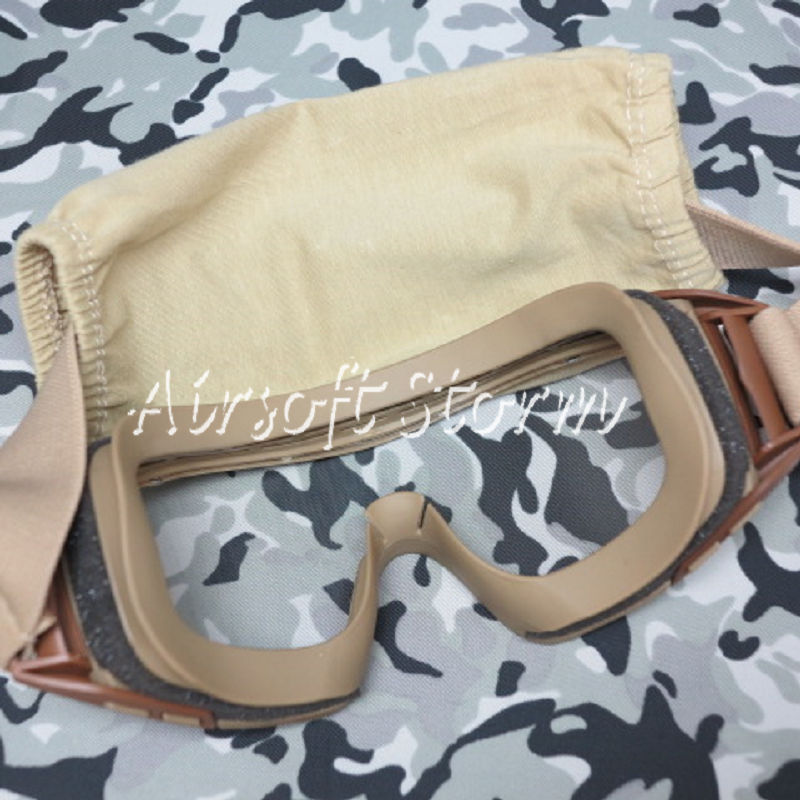 Tactical Desert Goggle Glasses Tan with 3 Replaceable Lens - Click Image to Close