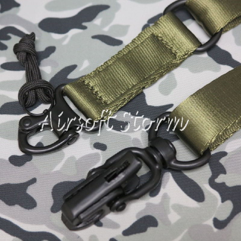 Airsoft SWAT Tactical Gear Single/Two Point MS2 Style Multi Mission Rifle Sling Olive Drab OD - Click Image to Close