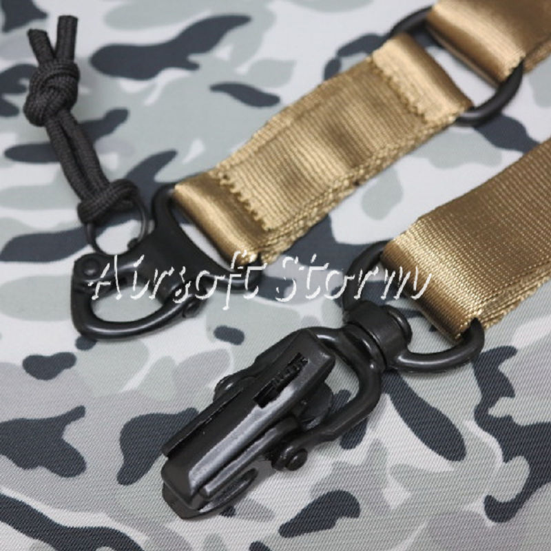 Airsoft SWAT Tactical Gear Single/Two Point MS2 Style Multi Mission Rifle Sling Desert Tan