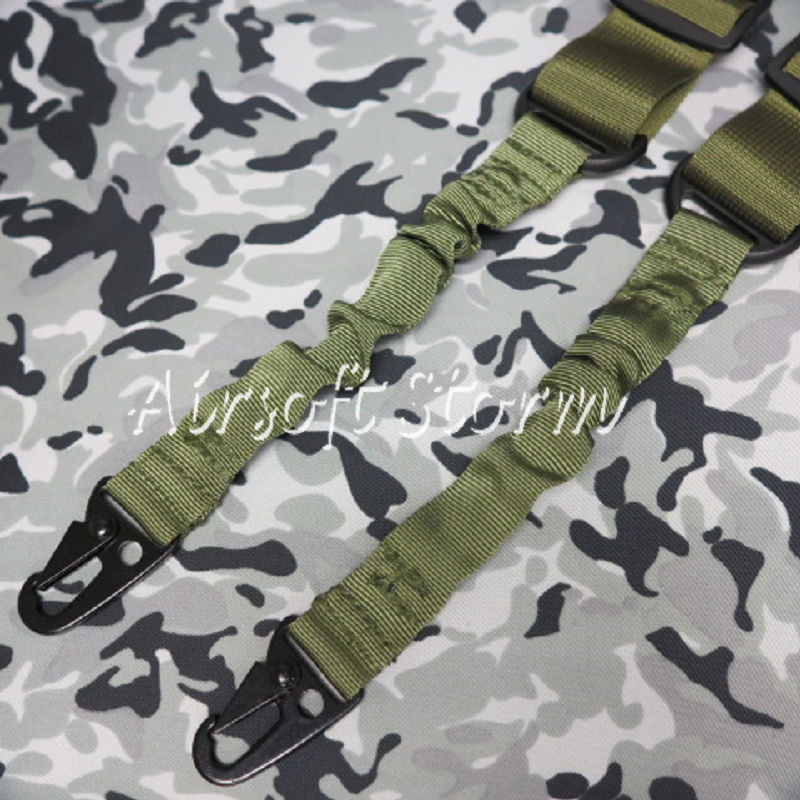 Airsoft SWAT Tactical Gear 2-Point Bungee Tactical Rifle Sling Olive Drab OD - Click Image to Close