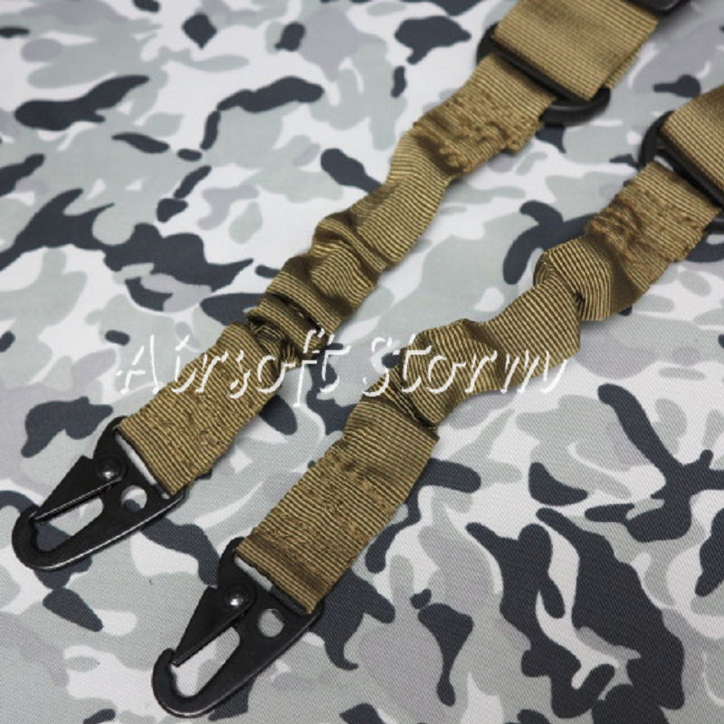 Airsoft SWAT Tactical Gear 2-Point Bungee Tactical Rifle Sling Coyote Brown - Click Image to Close