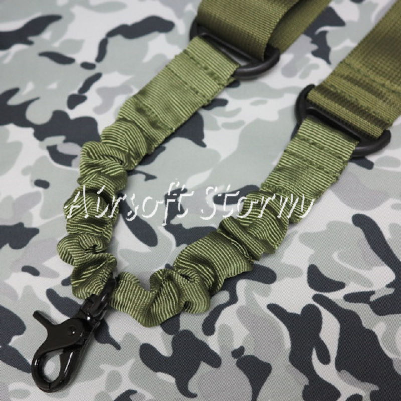 Airsoft SWAT Tactical Gear Elastic Bungee Snap Hook CQB Rifle Sling Olive Drab OD