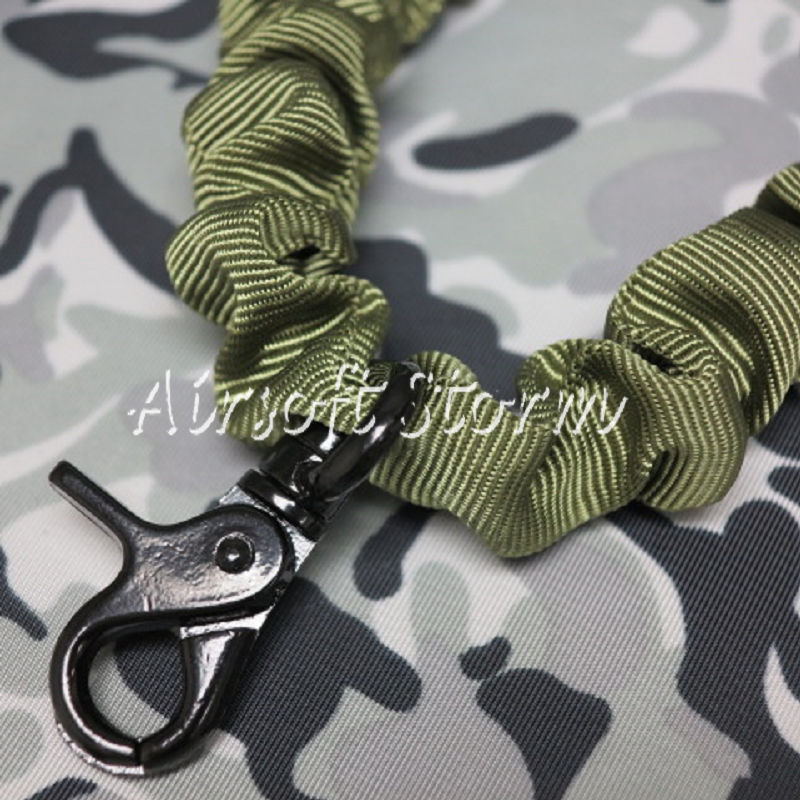 Airsoft SWAT Tactical Gear Elastic Bungee Snap Hook CQB Rifle Sling Olive Drab OD