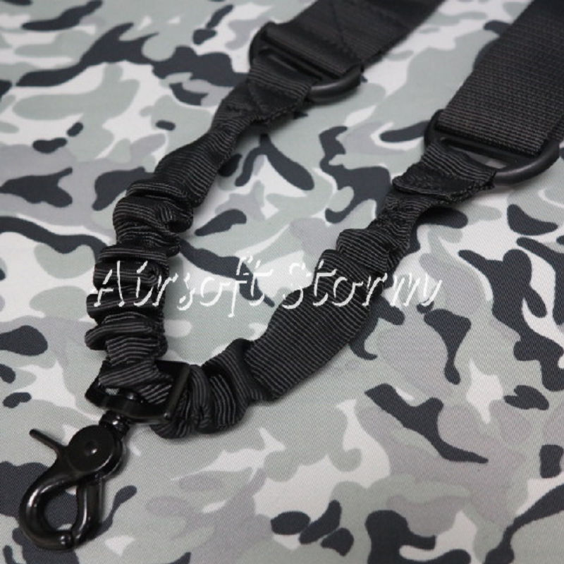 Airsoft SWAT Tactical Gear Elastic Bungee Snap Hook CQB Rifle Sling Black