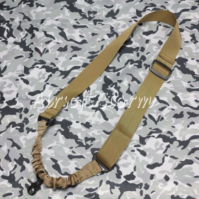 Airsoft SWAT Tactical Gear Elastic Bungee Snap Hook CQB Rifle Sling Coyote Brown - Click Image to Close