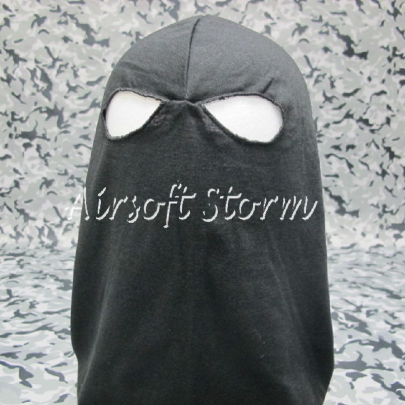 Airsoft SWAT Balaclava Hood 2 Hole Full Head Face Mask Protector Black