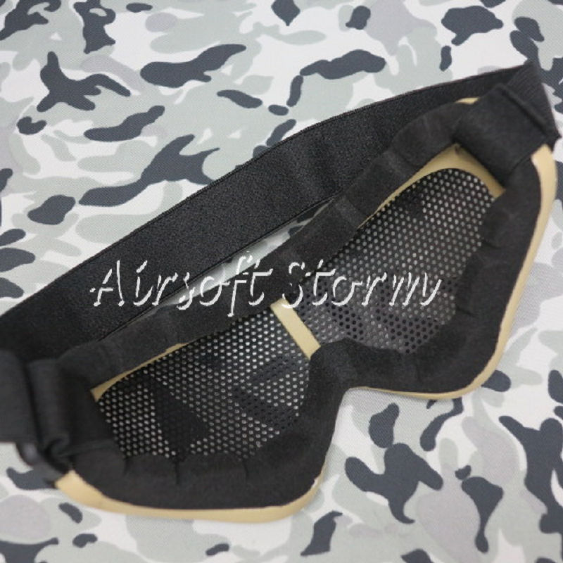 Airsoft SWAT Tactical X400 No Fog Metal Mesh Tactical Goggle Tan