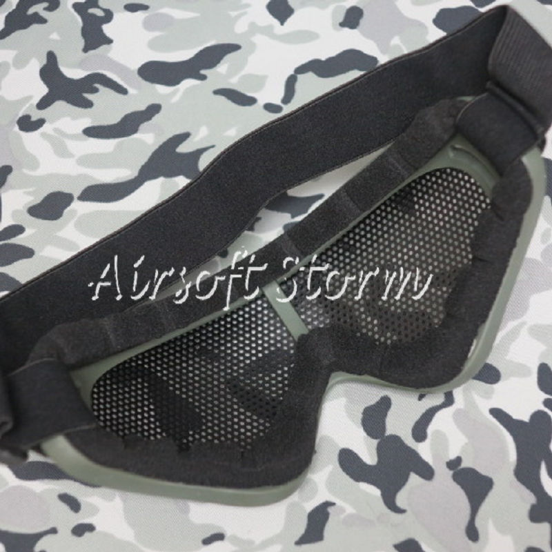 Airsoft SWAT Tactical X400 No Fog Metal Mesh Tactical Goggle Olive Drab - Click Image to Close