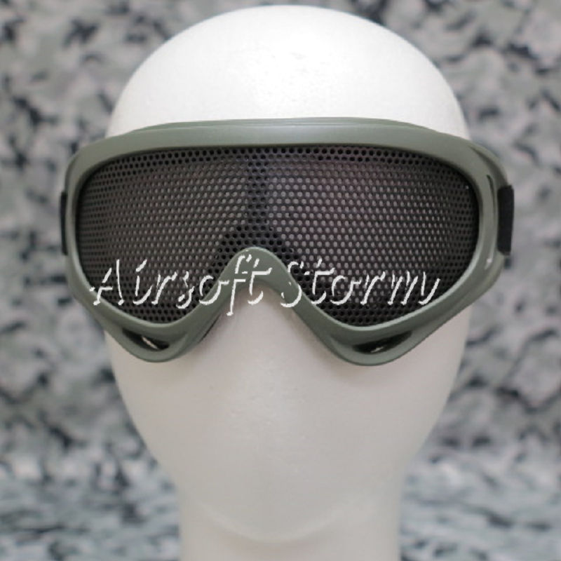 Airsoft SWAT Tactical X400 No Fog Metal Mesh Tactical Goggle Olive Drab