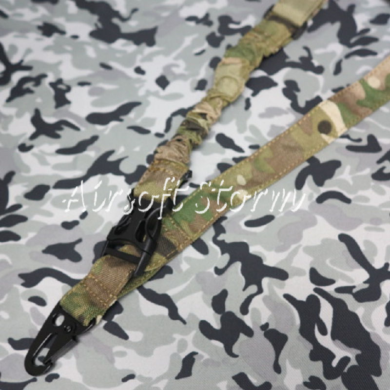 Airsoft SWAT Tactical Gear Bungee One Single Point Rifle Sling Multi Camo