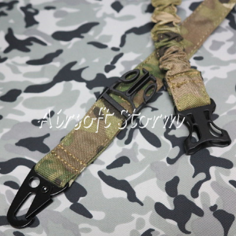 Airsoft SWAT Tactical Gear Bungee One Single Point Rifle Sling Multi Camo - Click Image to Close