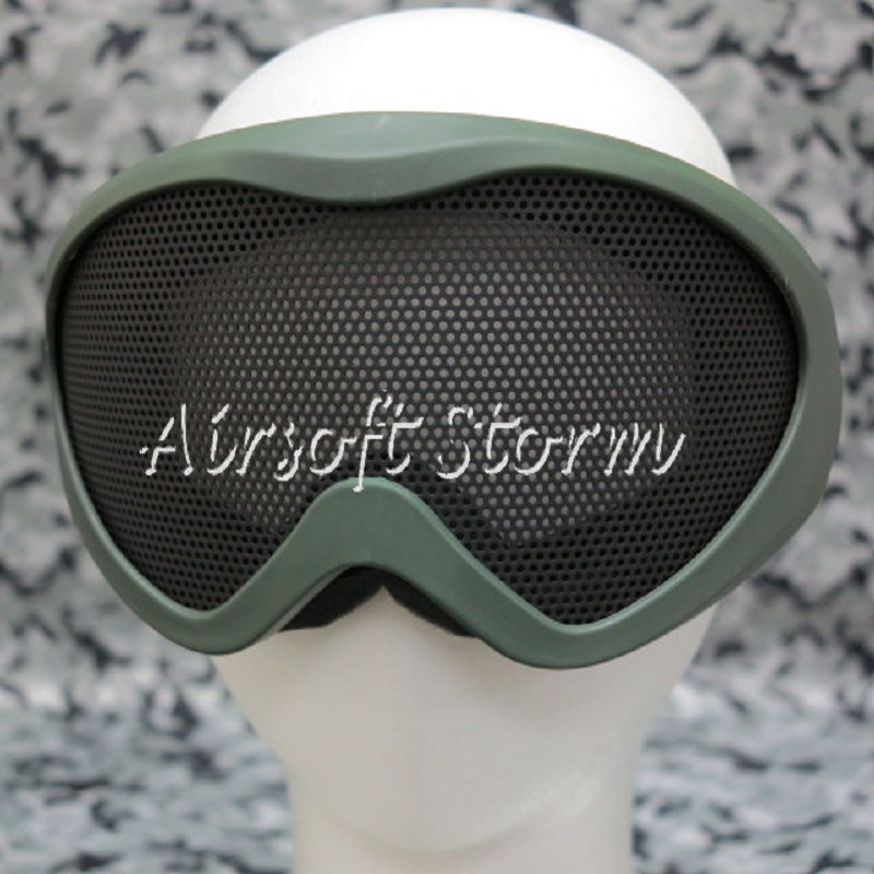 Airsoft SWAT Tactical Gear X400 No Fog Metal Mesh Tactical Goggle Black Olive Drab OD - Click Image to Close